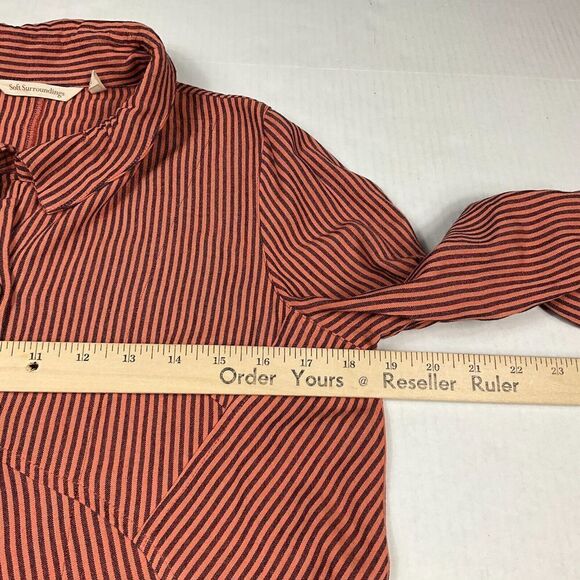 Soft Surroundings Lagenlook Tunic Shirt Striped Long Sleeve Loose Fit Top PS - Picture 7 of 12